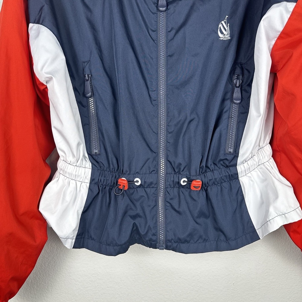 Nautica Reissue Jacket Women Small Red White Blue Colorblock‎ Peplum - Picture 2 of 4